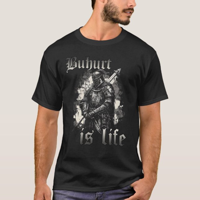 Camiseta Entretenimento com o cavaleiro Buhurt (Frente)