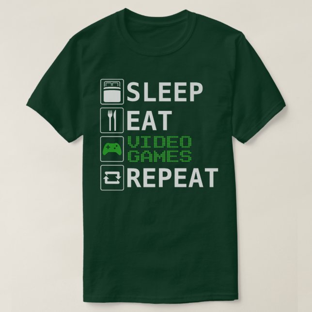Camiseta Entretenimento, Coma, Videos games, Repita (Frente do Design)