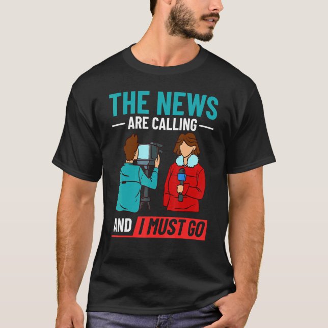 Camiseta Entrevistas com o News Reporter Microphone Camera  (Frente)