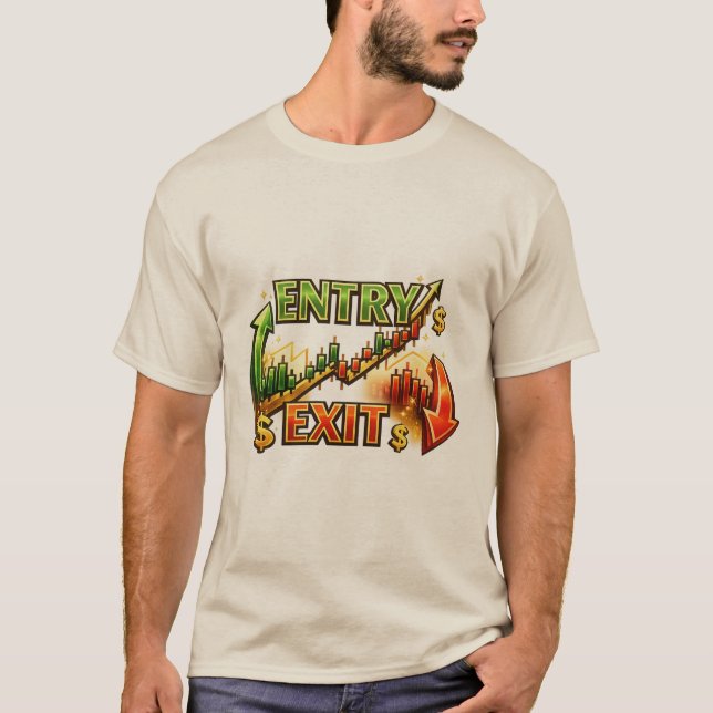 Camiseta Entry Exit Trading Strategy Graphic Men’s T-Shirt  (Frente)