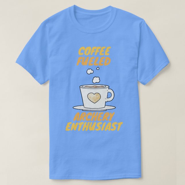 Camiseta Entusiasta da arquivista alimentada a café (Frente do Design)