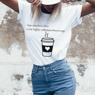 Camiseta Entusiasta de Café Gráfico de Bebidas Cafeadas
