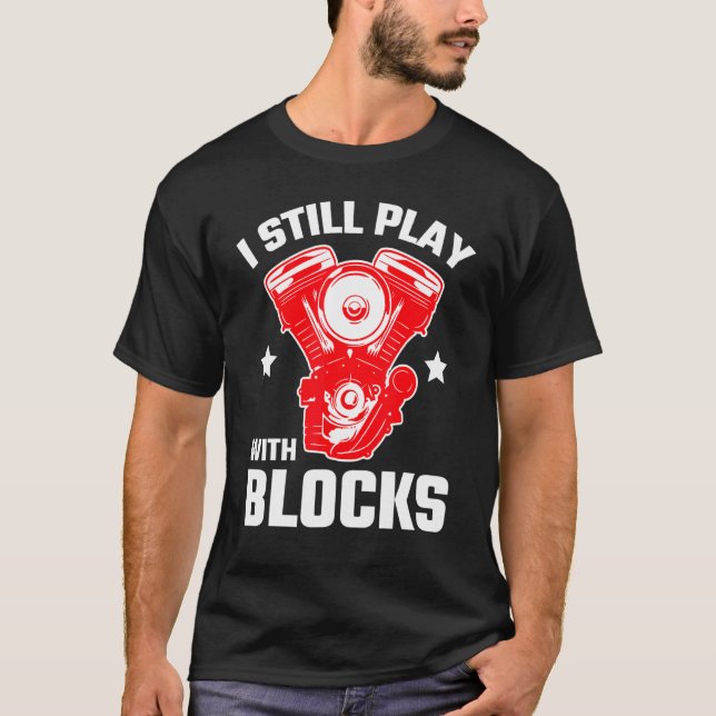 Camiseta Entusiasta de Carros - Brincando com Blocos (Frente)