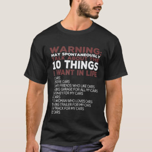 Camiseta Entusiasta de Carros Mecânico Legal Para Homens Co