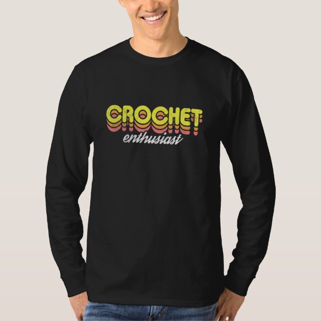 Camiseta Entusiasta de Crochet Retro (Frente)