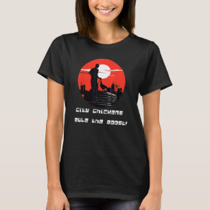 Camiseta Entusiasta de frango urbano Design Funky Penas 1