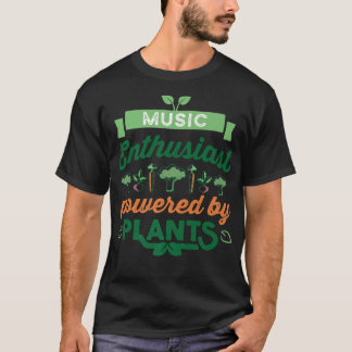 Camiseta Entusiasta de Música com as Plantas Vegan Gift