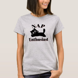 Camiseta Entusiasta de Nap de Gato Bonito