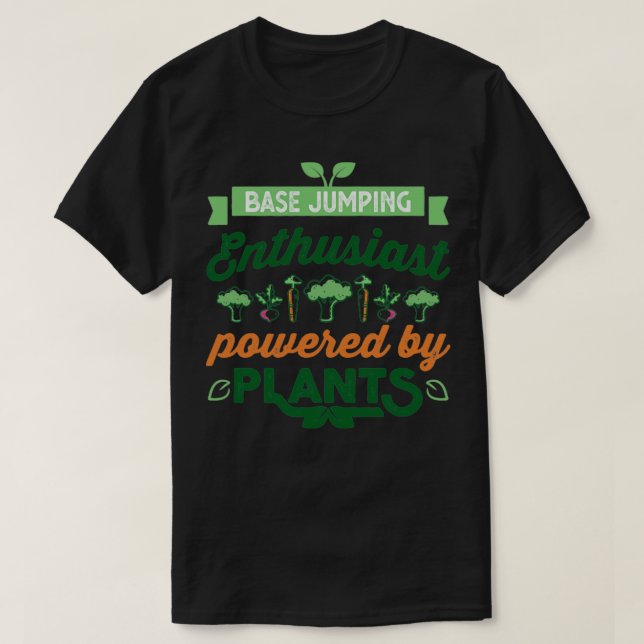 Camiseta Entusiasta de salto básico alimentado por Plantas  (Frente do Design)