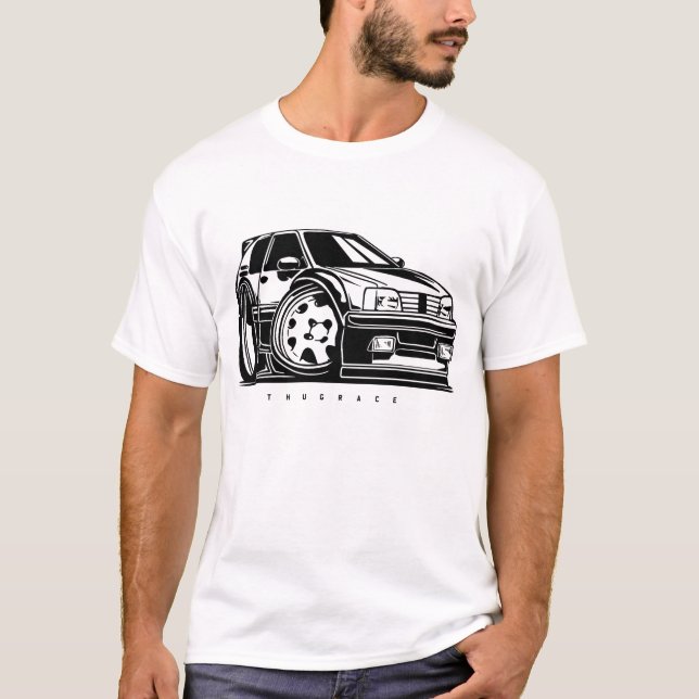 Camiseta Entusiasta Do Carro Arte 205 (Frente)