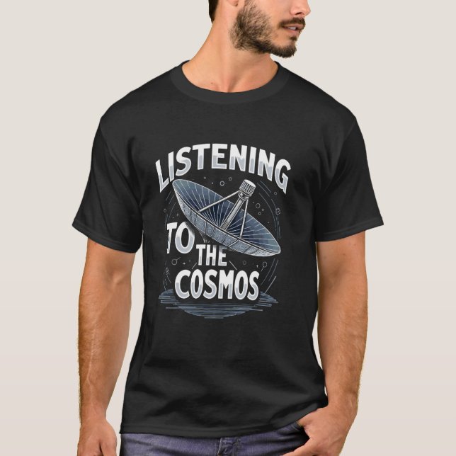 Camiseta Entusiasta do Rastreamento de Satélite Observação  (Frente)