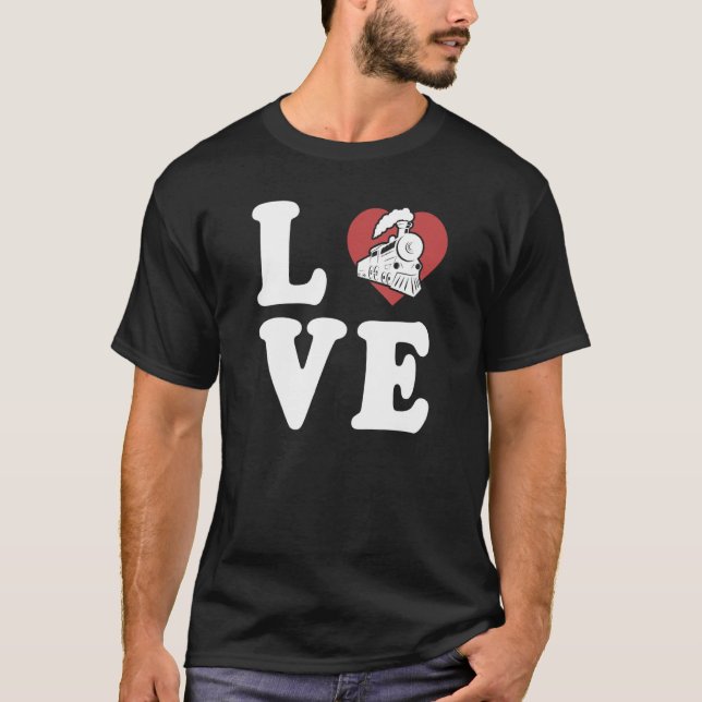 Camiseta Entusiasta do trem Railfan Locomotive Train Love H (Frente)