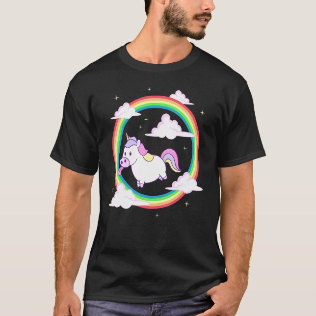 Camiseta Entusiasta do Unicórnio Rainbow Magical Legendat C (Frente)