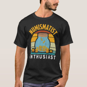 Camiseta Entusiasta Numismata Antigo Colecionador de Moed