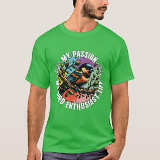 Camiseta Entusiasta Pássaro Minha Paixão Meu Ornitólogo Pás