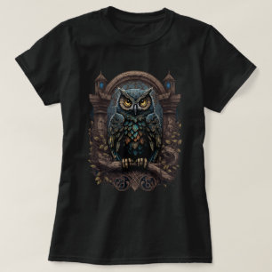 Camiseta Entusiastas da bruxaria da Moon Phase da Gothl Owl