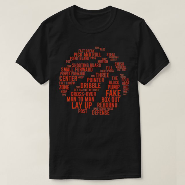 Camiseta Entusiastas de basquete de arte de basquete (Frente do Design)