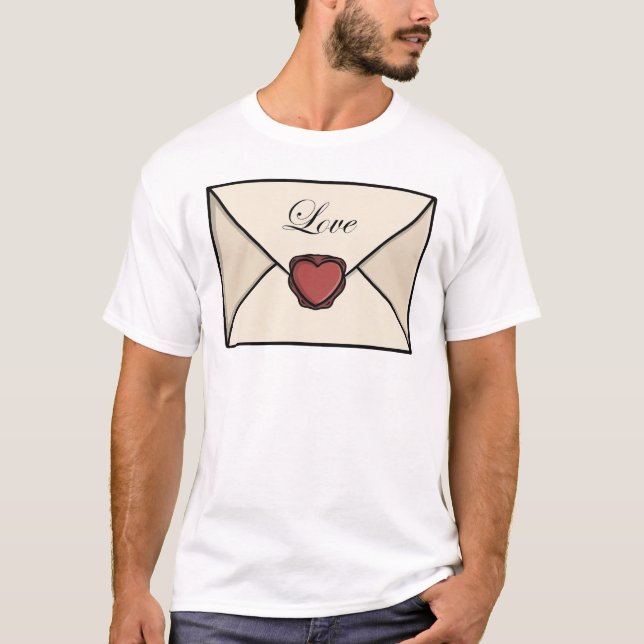 Camiseta Envelope de Carta de Amor Fofo (Frente)
