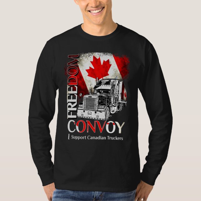 Camiseta Enviado pela Liberdade do Canadá 2022 Caminhoneiro (Frente)