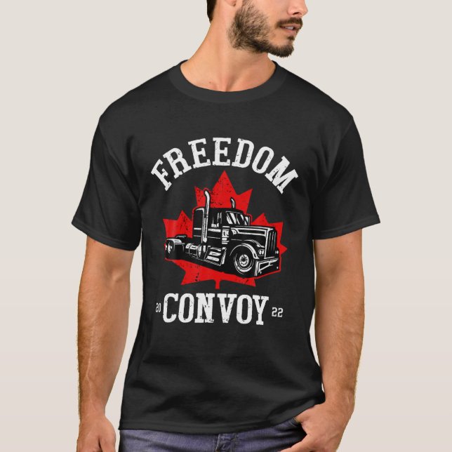 Camiseta Enviado pela Liberdade do Canadá 2022 Caminhoneiro (Frente)