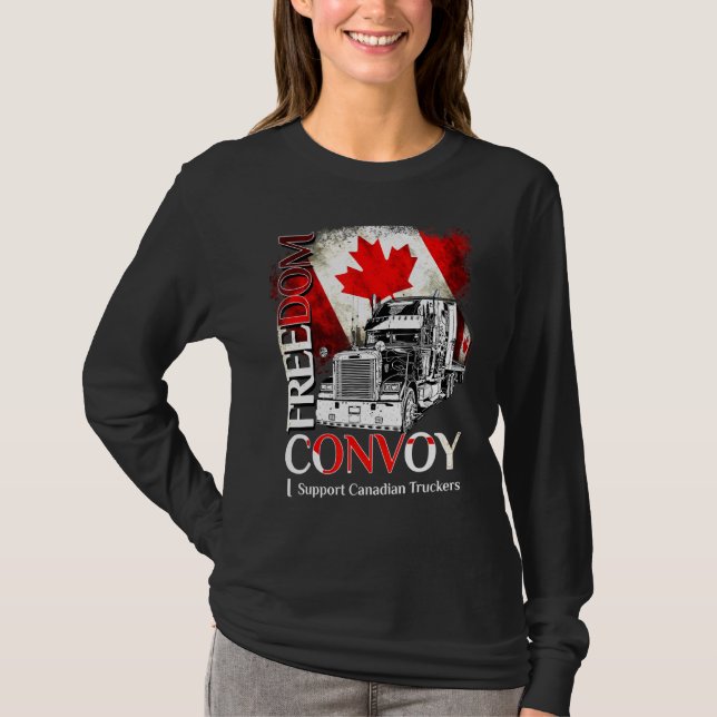 Camiseta Enviado pela Liberdade do Canadá 2022 Caminhoneiro (Frente)