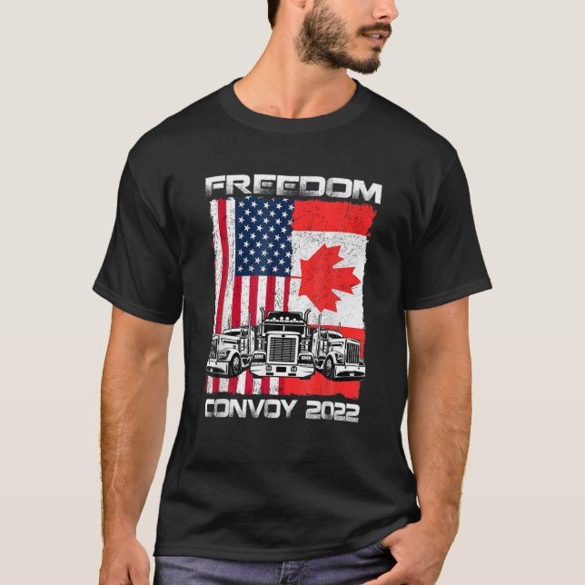 Camiseta Enviado pela Liberdade do Canadá 2022 Caminhoneiro (Frente)