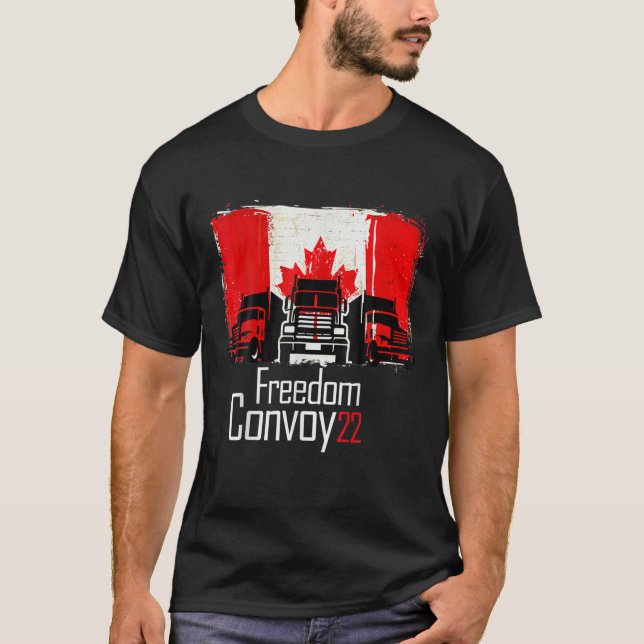 Camiseta Enviado pela Liberdade do Canadá 2022 para caminho (Frente)