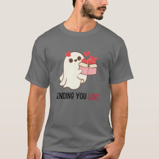 Camiseta Enviando a você citações de amor amoroso menina