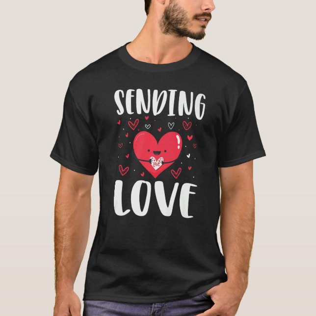 Camiseta Enviando amor Amor feriado amor namorados (Frente)