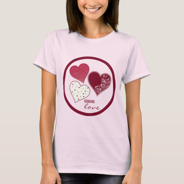 Camiseta Enviando amor, Namorados (Frente)