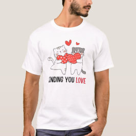 Camiseta Enviando-te amor | feliz dia de os namorados, gato