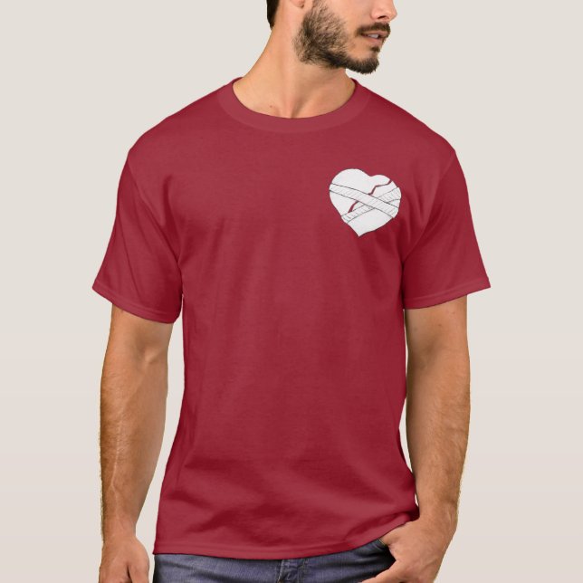 Camiseta Enviando um desenho de coração partido (Frente)