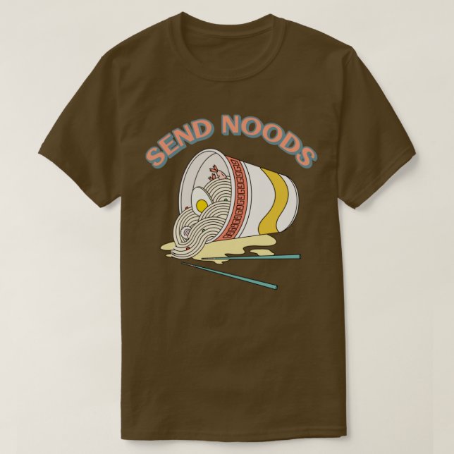 Camiseta Enviar Comida de Noods Ramen Noodle Cup (Frente do Design)