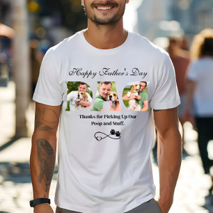 Camiseta Enviar foto Feliz Dia dos Pais Dono de cachorro en