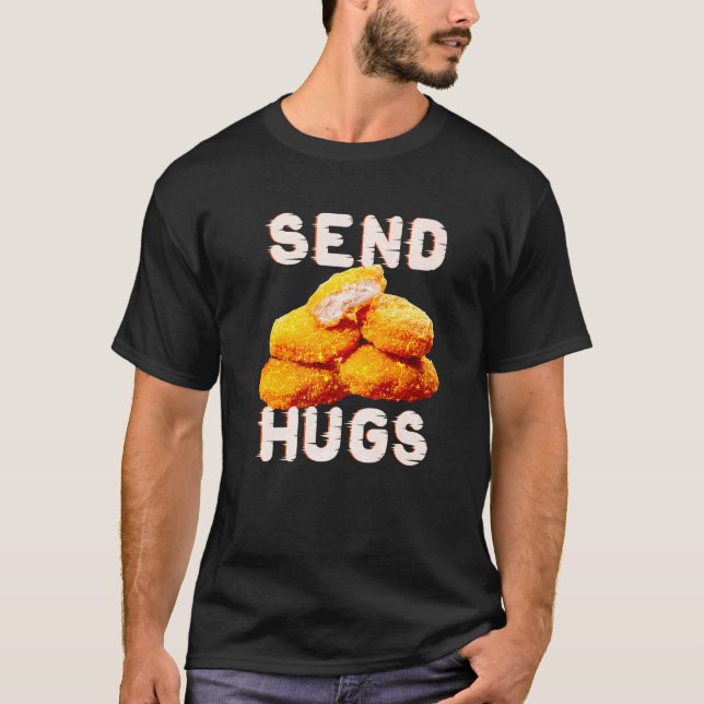 Camiseta Enviar Nuggen de frango de Comida rápida Nuggen (Frente)