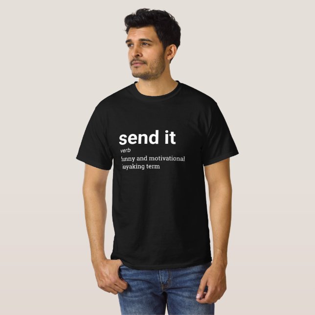 Camiseta Enviar o dicionário de caiaque engraçado e motivac (Frente Completa)