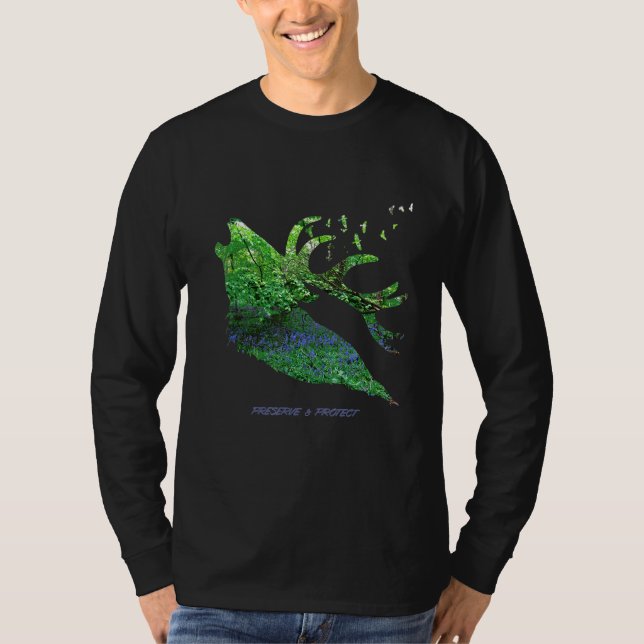Camiseta Environmental protection and conservation deer flo (Frente)