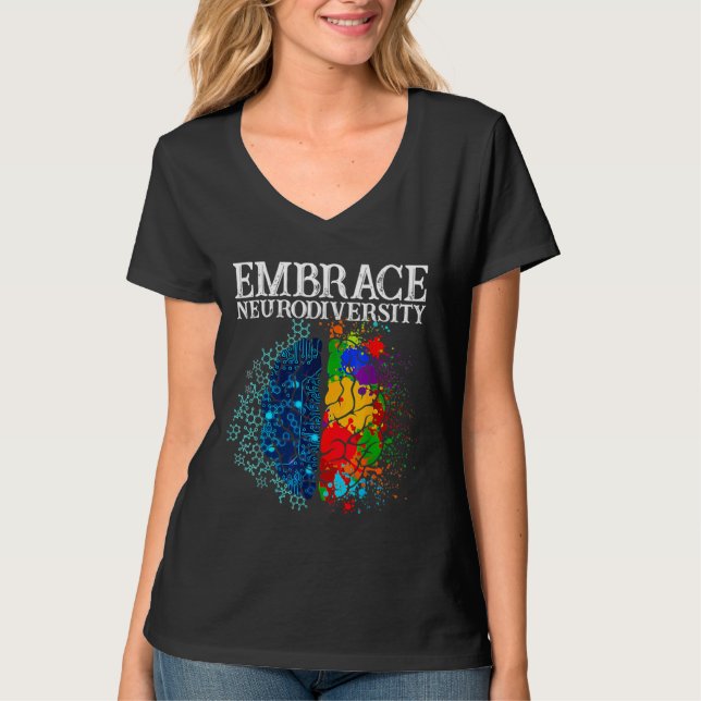 Camiseta Envolva Engraçado Neurodiversidade Cérebro Adhd Au (Frente)