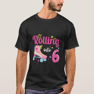 Camiseta Envolvendo 6 Anos Eu Vou Virar 6 Roller Skate Bi