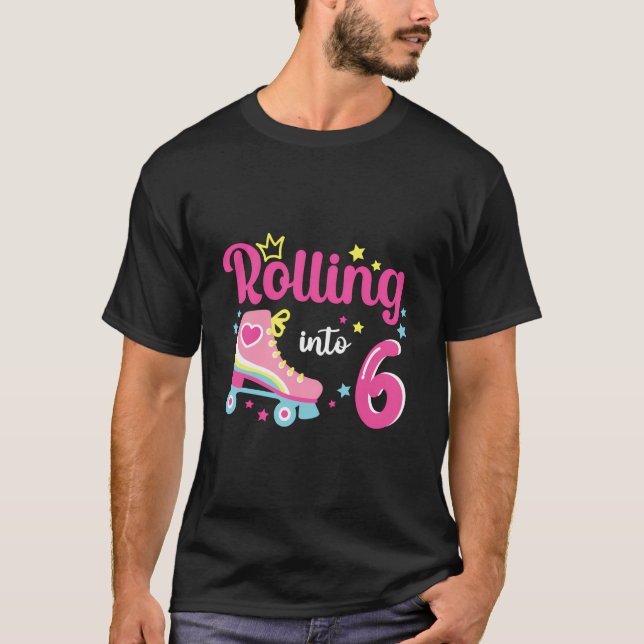 Camiseta Envolvendo 6 Anos Eu Vou Virar 6 Roller Skate Bi (Frente)