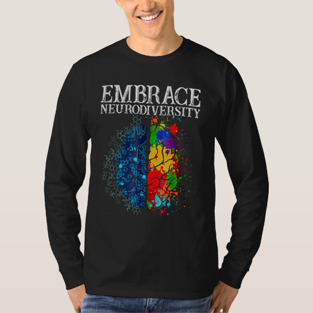 Camiseta Envolvimento Engraçado Neurodiversidade Cérebro AD (Frente)