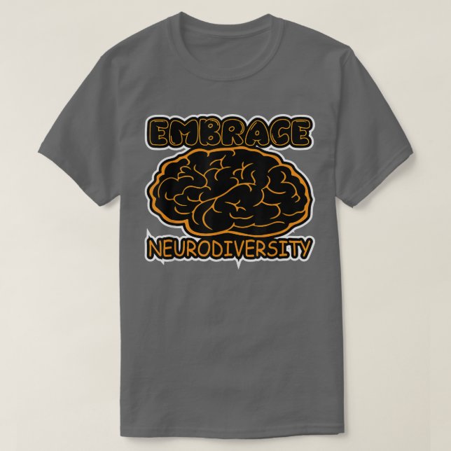 Camiseta Envolvimento Engraçado Neurodiversidade Cérebro AD (Frente do Design)