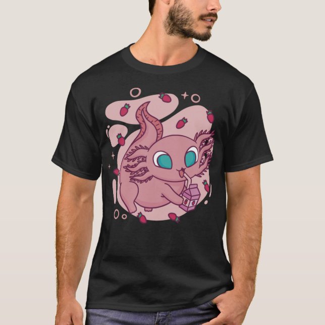 Camiseta Enxertado Com Leite De Morango Engraçado Kawaii G (Frente)