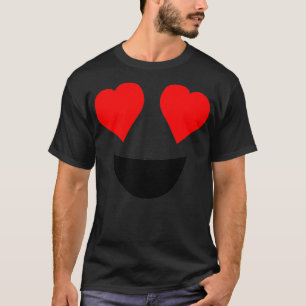 Camiseta Enxertos Emoji Figuram Bonitos Olhos Corações