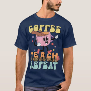 Camiseta Enxofre de Café Retro Repetir Tampa De Café