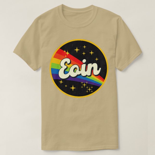 Camiseta Eoin Rainbow In Space Vintage Style (Frente do Design)