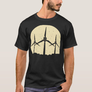 Camiseta eólica ambiental de moinhos de vento