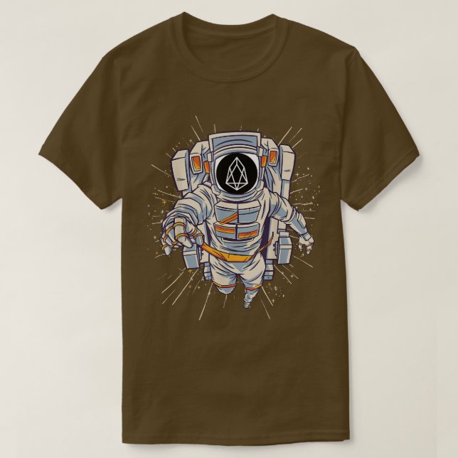 Camiseta EOS Crypto Tee, Astronauta EOS para Lua (Frente do Design)