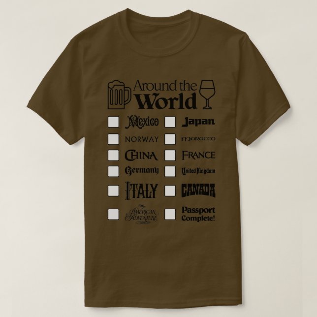 Camiseta Epcot Bebe em volta do texto negro mundial Fir do  (Frente do Design)