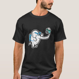 Camiseta Ephant Tourist Selfie Zoo Backpacker